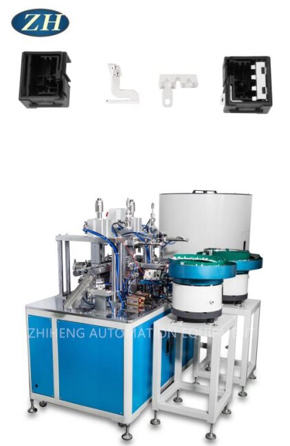 Automatische klinkmachine voor de complexiteit van statische contactstukken en bewegende contactframes